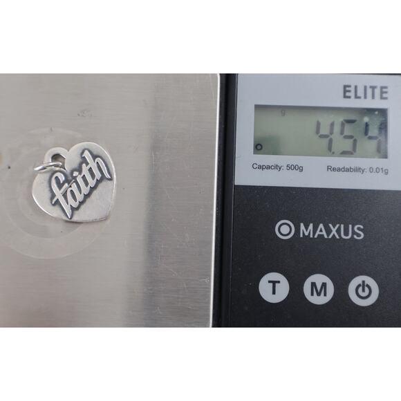 James Avery Sterling Silver Heart Of Faith Charm 4.54G / 0.9in - Picture 4 of 4